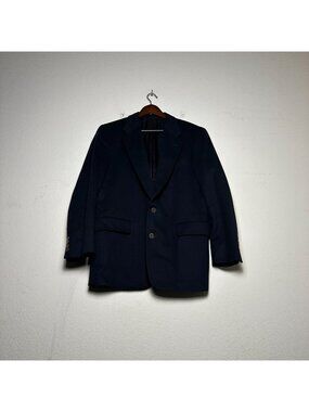 Freedberg Men 40R Black Cashmere Blend Blazer Coat Jacket Prep Formal Business